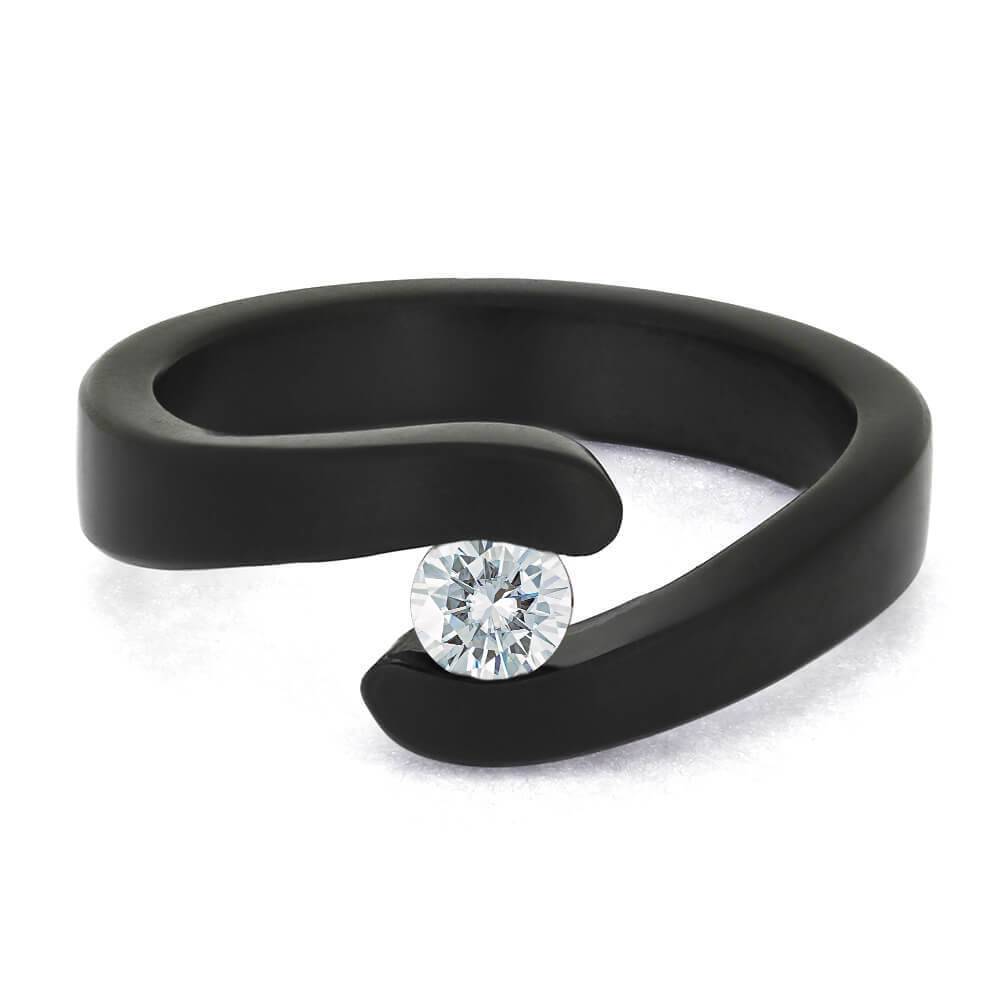 Black Ring with Diamond Alternative