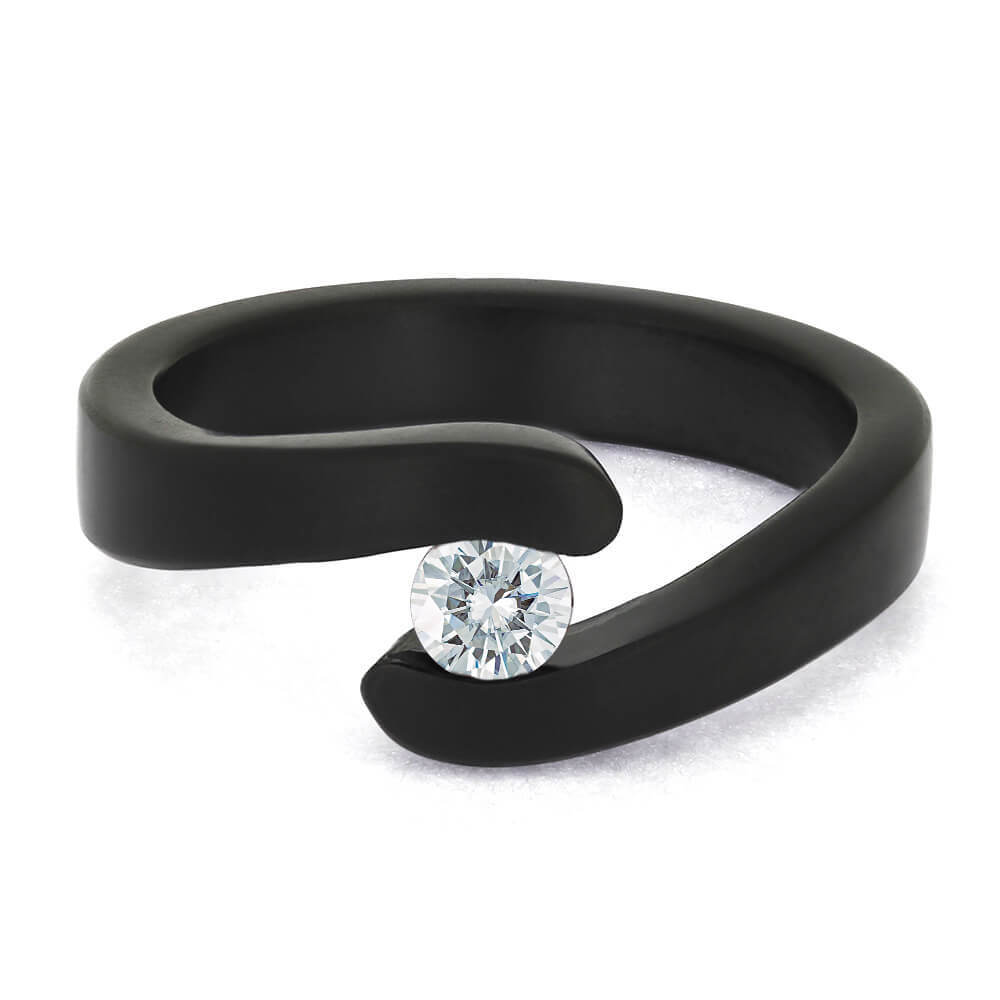 Black Ring with Diamond Alternative