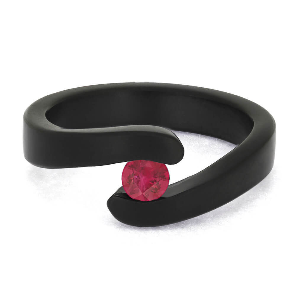 Black Ring with Ruby