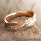 Meteorite and Diamond Wedding Band