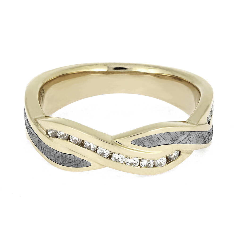 Unique Meteorite Wedding Band for Women