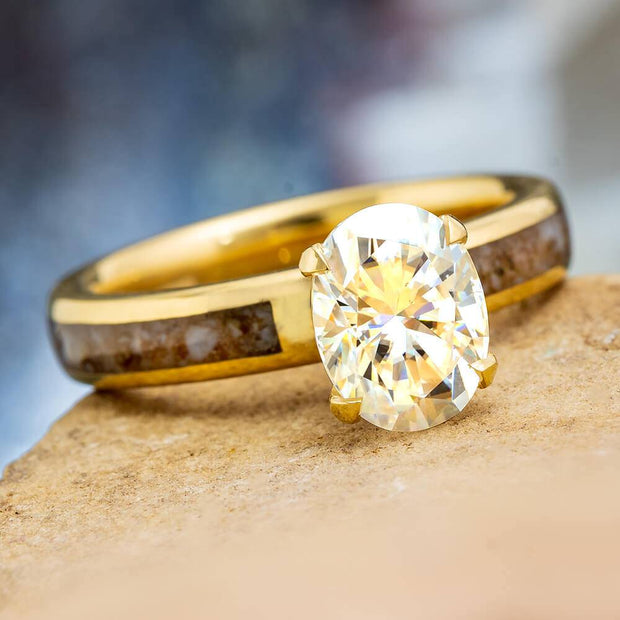 Dinosaur Bone Solitaire Engagement Ring