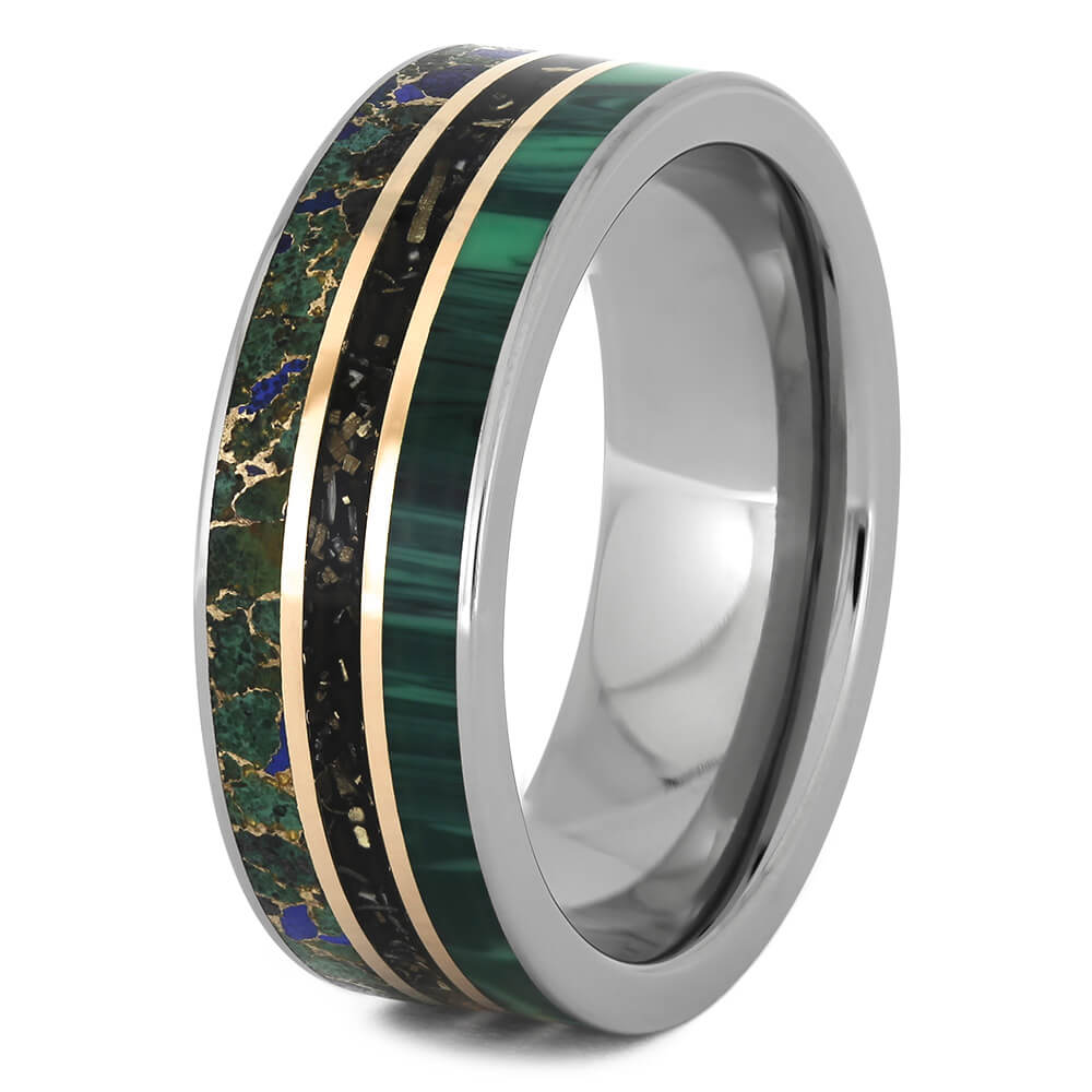 Malachite and Stardust Ring for Men