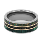 Men's Handmade Wedding Band with Malachite