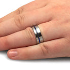 Men's Wedding Band with Sapphire Inlay