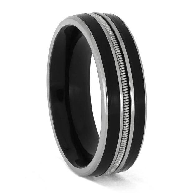 Vinyl Record and Wood Wedding Band