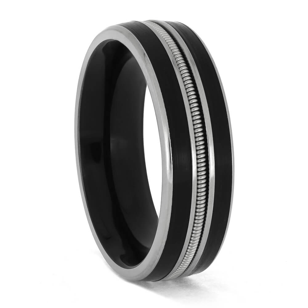 Vinyl Record and Wood Wedding Band