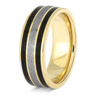 Men's Meteorite Ring in Gold