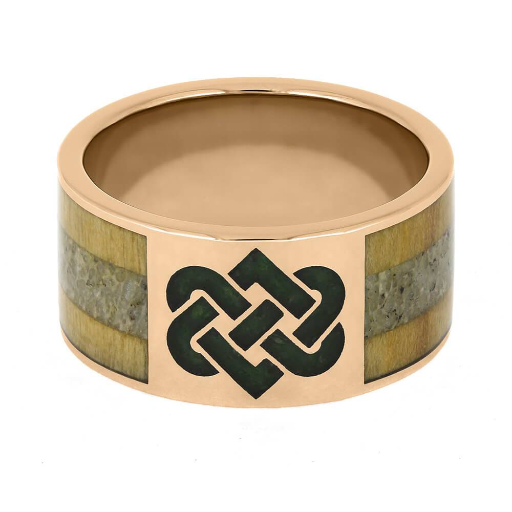 Celtic Wedding Band with Antler