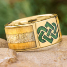 Gold Wedding Band with Celtic Knot