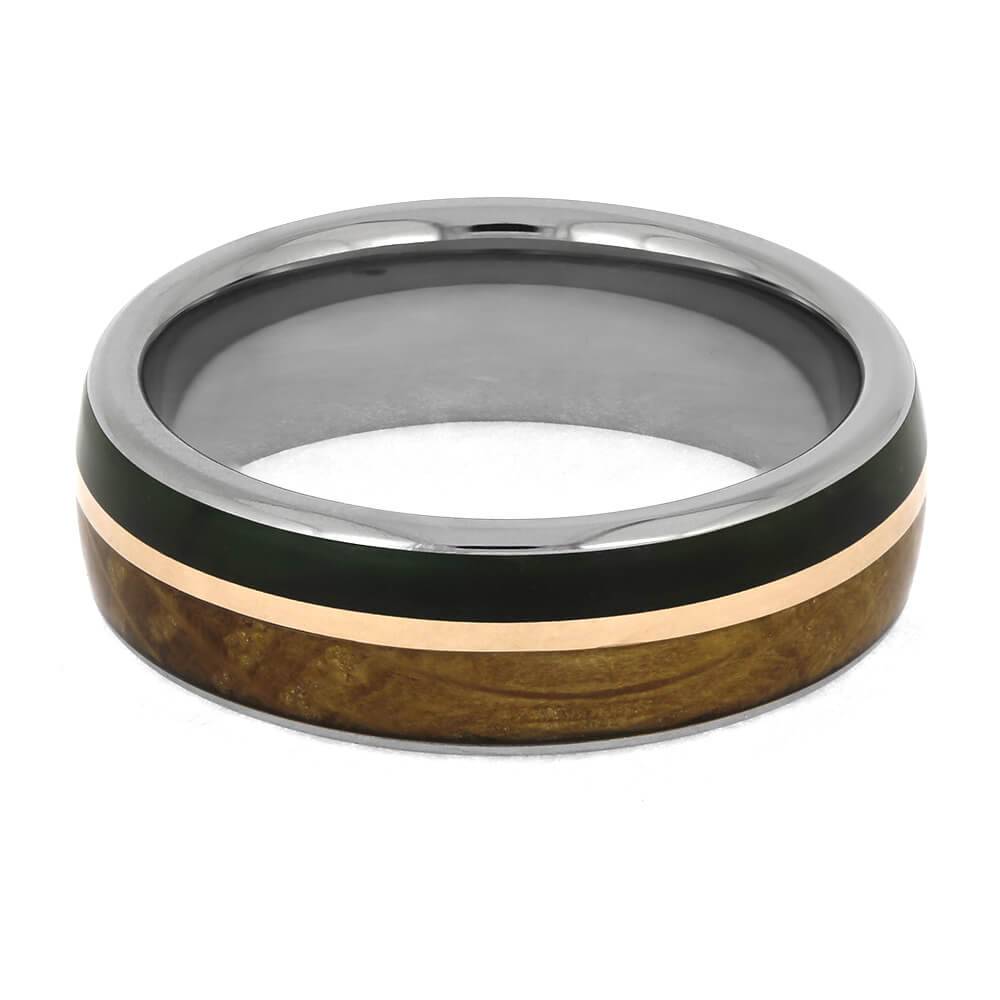 Handmade Jade and Whiskey Oak Ring