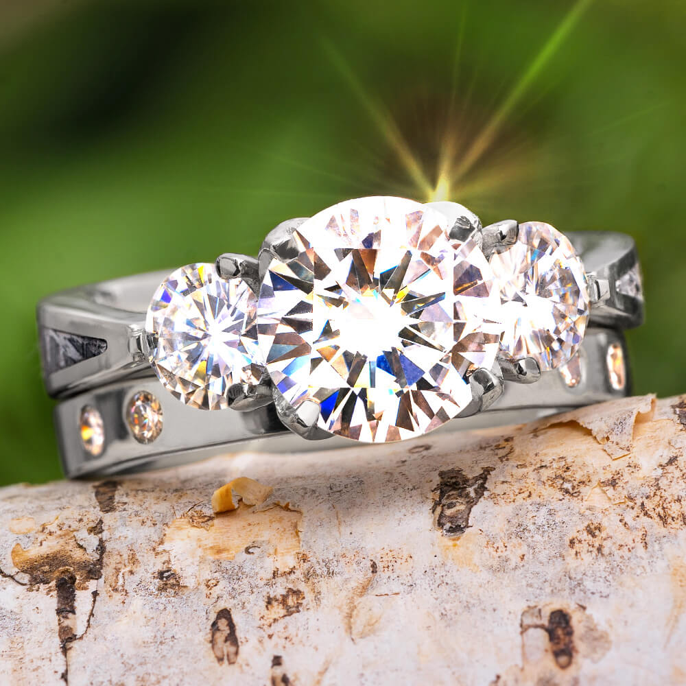 Chelsea Baguette Three Stone Lab Diamond Engagement Ring | Jean Dousset