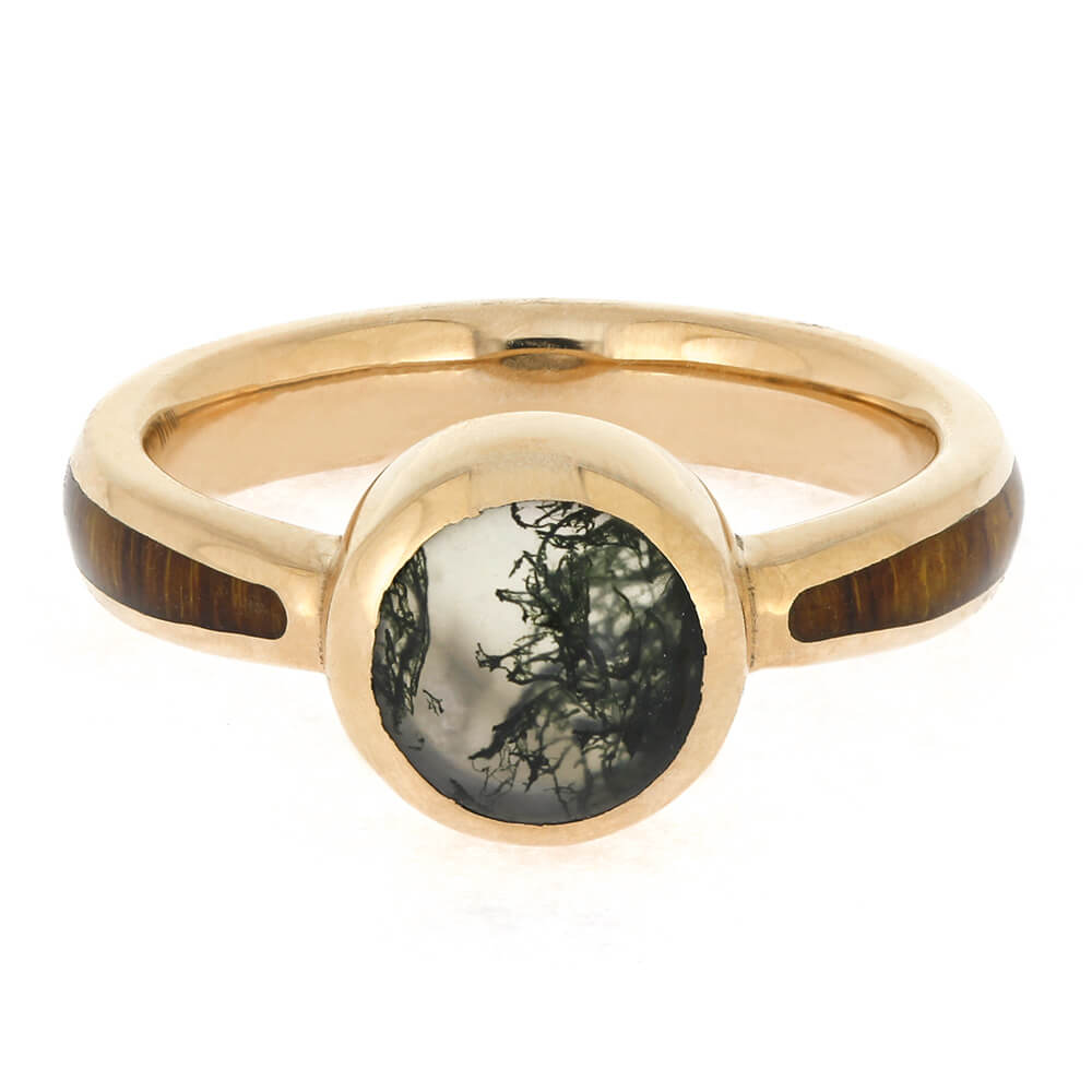 Moss Agate Engagement Ring