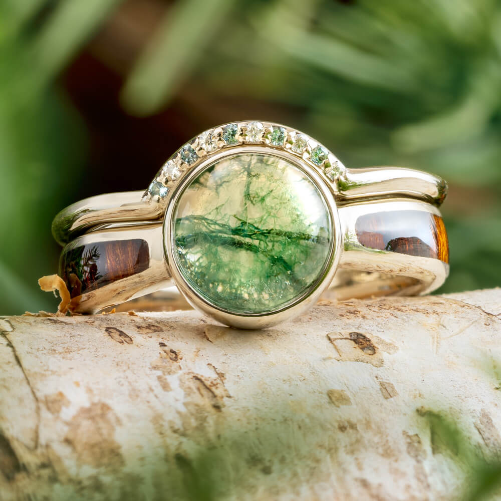 Jewelry by Johan Bridal Set with Bezel Set Engagement Ring & Custom Band (12.25)