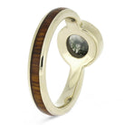 White Gold and Wood Wedding Band