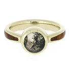 Moss Agate Wedding Ring with Wood