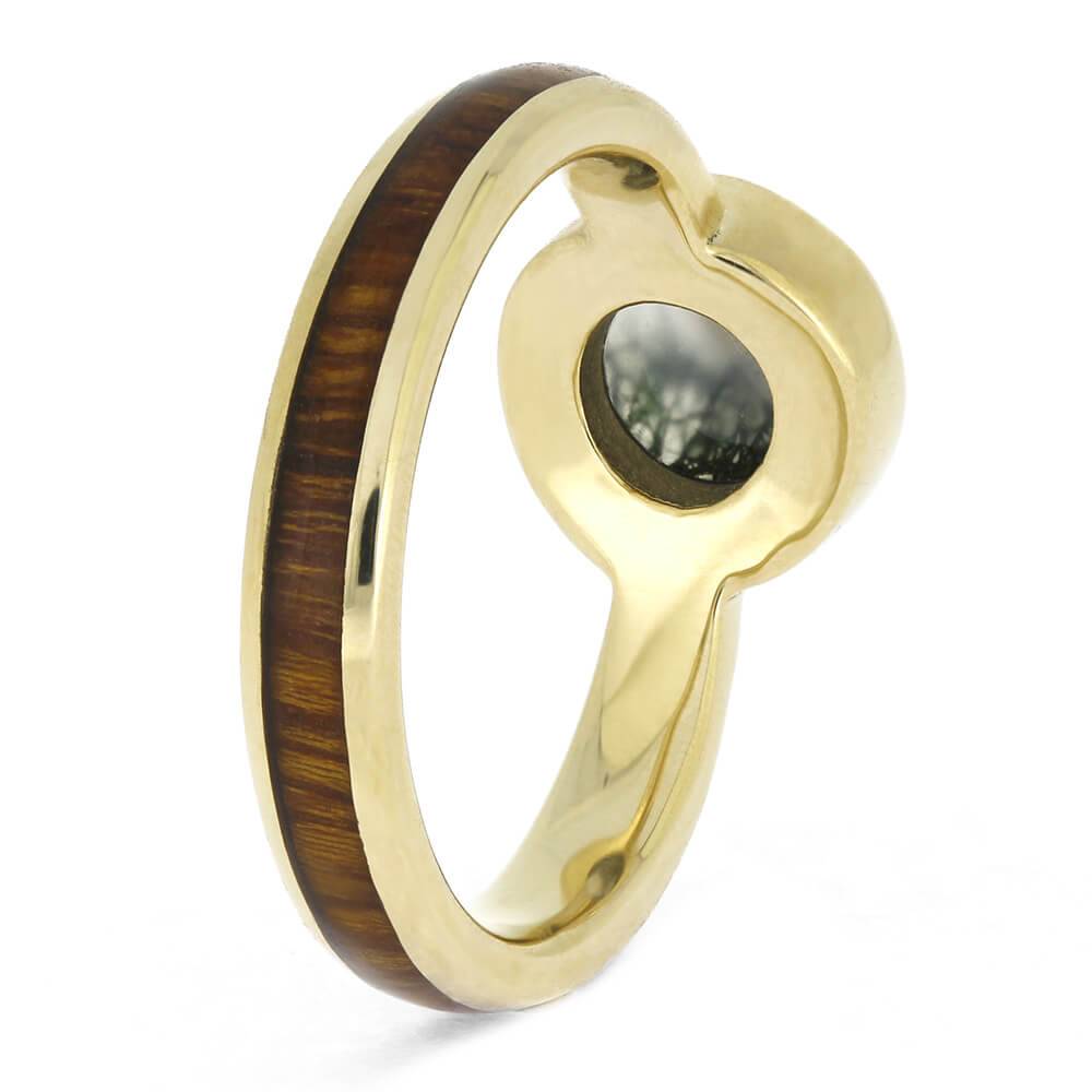 Wood and Agate Engagement Ring