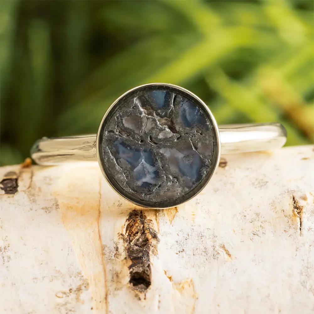 Unique White Gold Fossil Ring