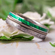Malachite and Meteorite Wedding Band with Guitar String