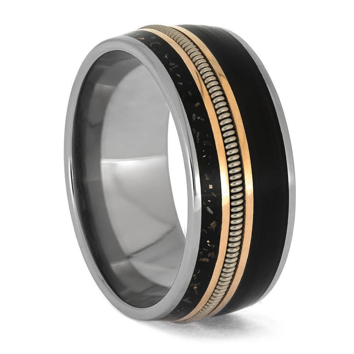 Guitar String and Vinyl Record Wedding Band