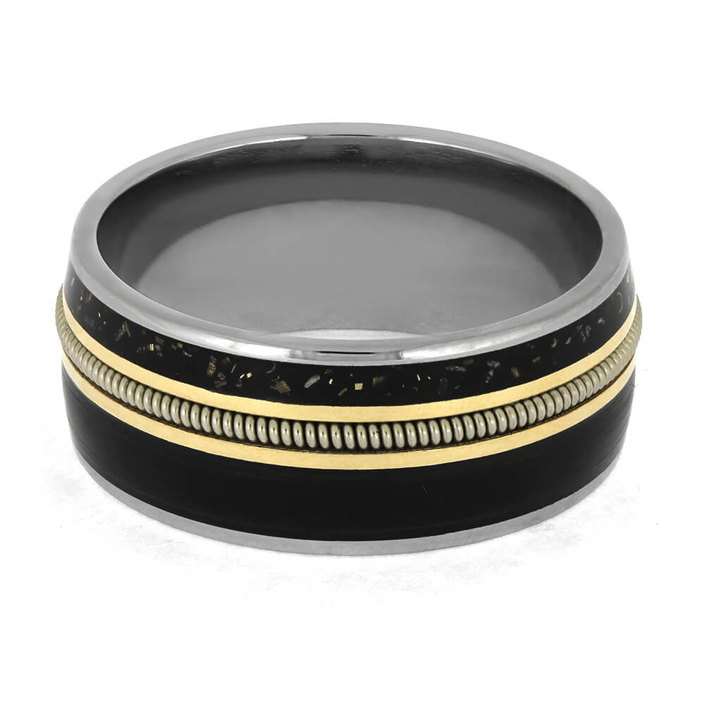 Men's Vinyl Record Ring with Guitar String