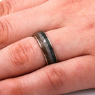 Meteorite and Jade Wedding Ring