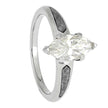 Platinum Ring with Moissanite and Meteorite