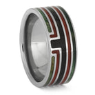 Bounty Hunter Ring with Red Enamel and Green Wood