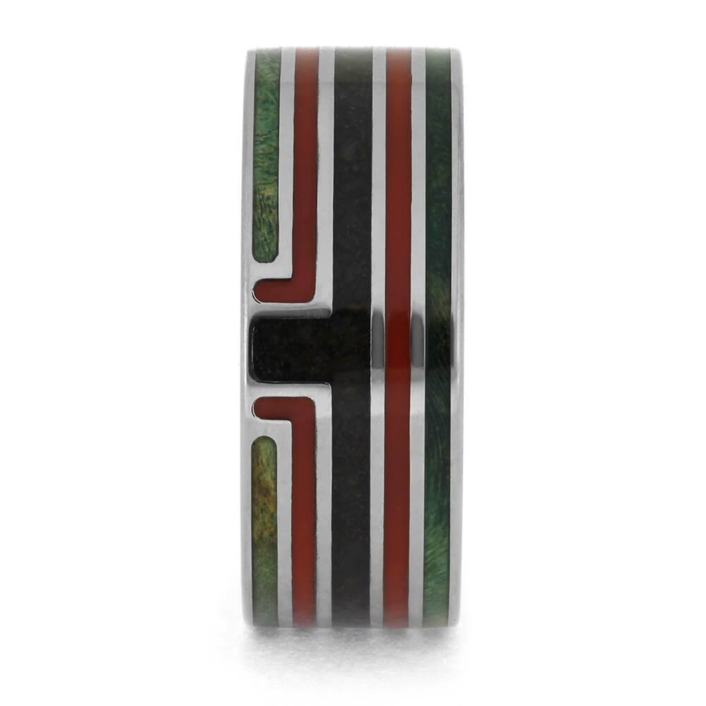 Green Box Elder and Dinosaur Bone Ring