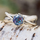 Alexandrite Engagement Ring in Platinum