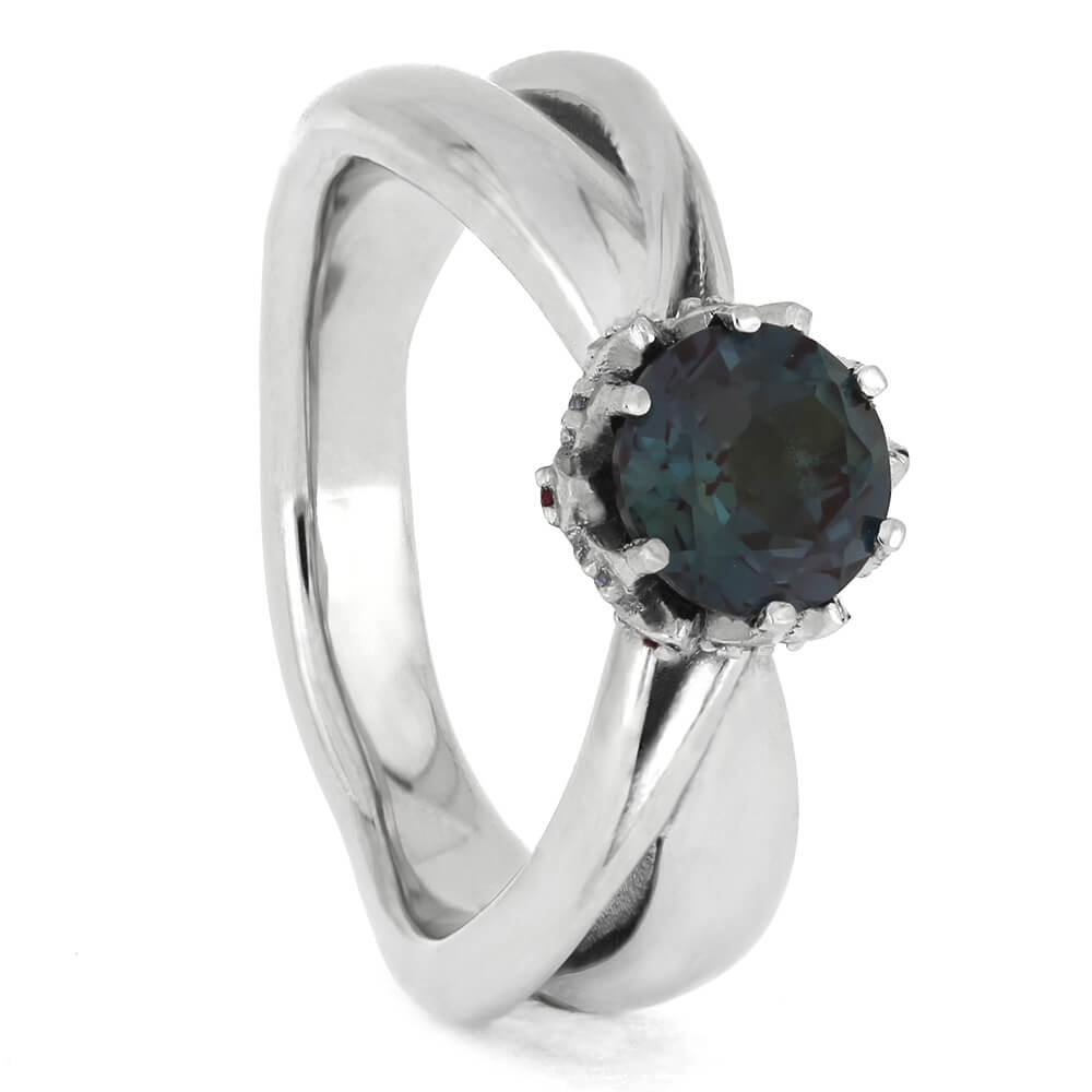 Handmade Alexandrite Engagement Ring in Platinum
