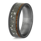 Ash Ring with Wood in Titanium
