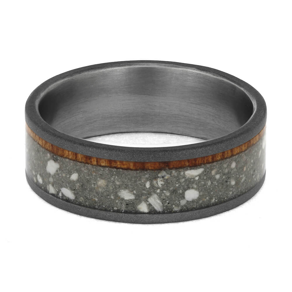 Cremains Ring with Wood and Titanium