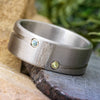 Men's Ring with Birthstones and Meteorite