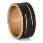 Grooved Ring with Black Zirconium and Gold