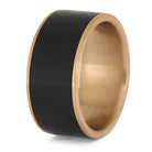 Men's Gold Ring with Black Zirconium