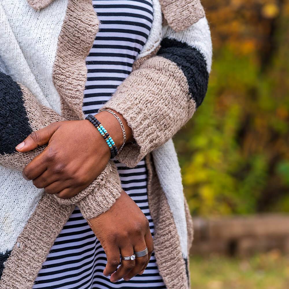 Two Turquoise Bracelets Stacked Together