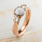 Three Stone Engagement Ring in Rose Gold