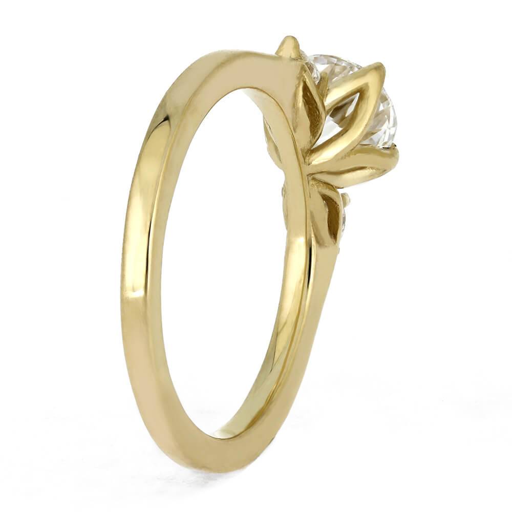 Handmade Wedding Ring with Floral Prongs