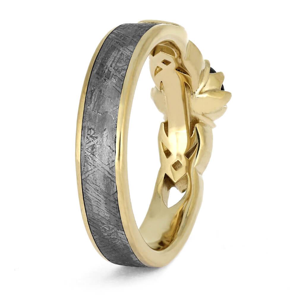 Meteorite and Celtic Knot Engagement Ring