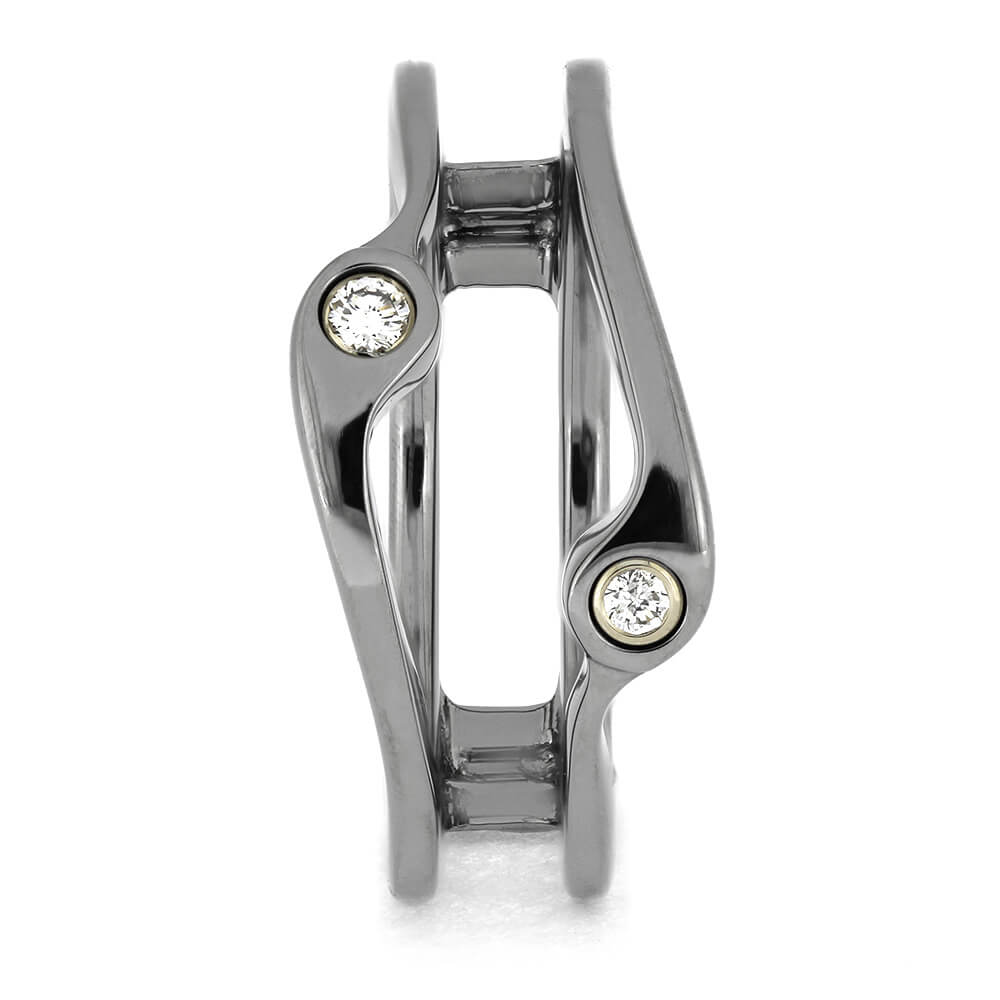 Women's Titanium Ring Guard with Diamond Accents