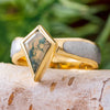 Moss Agate Engagement Ring with Meteorite