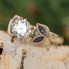 White Gold Fossil Engagement Ring