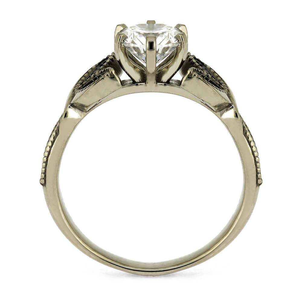 Engagement Ring with Dinosaur Bone Inlays