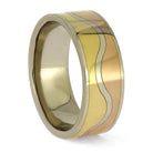 Golden Wedding Band with Mountain Profile