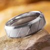 Twisting Titanium Wedding Band with Dual Finish