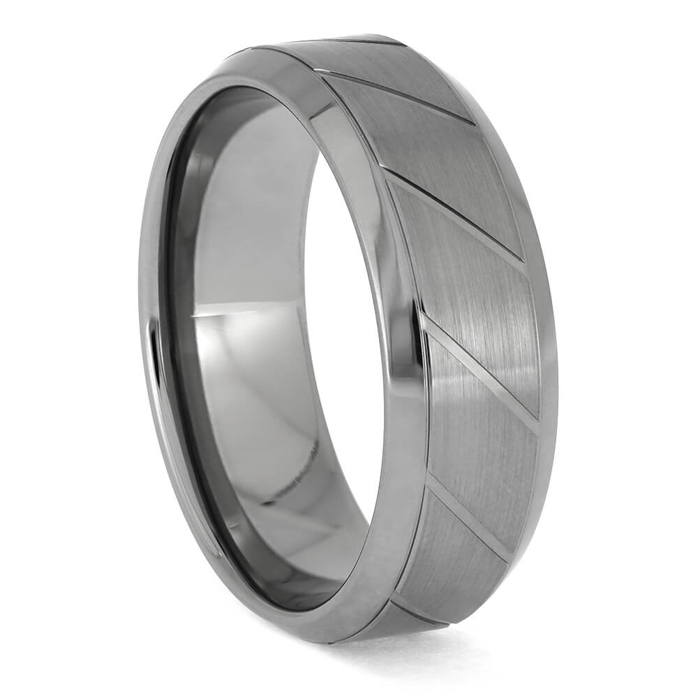 Dual Finish Wedding Band for Men