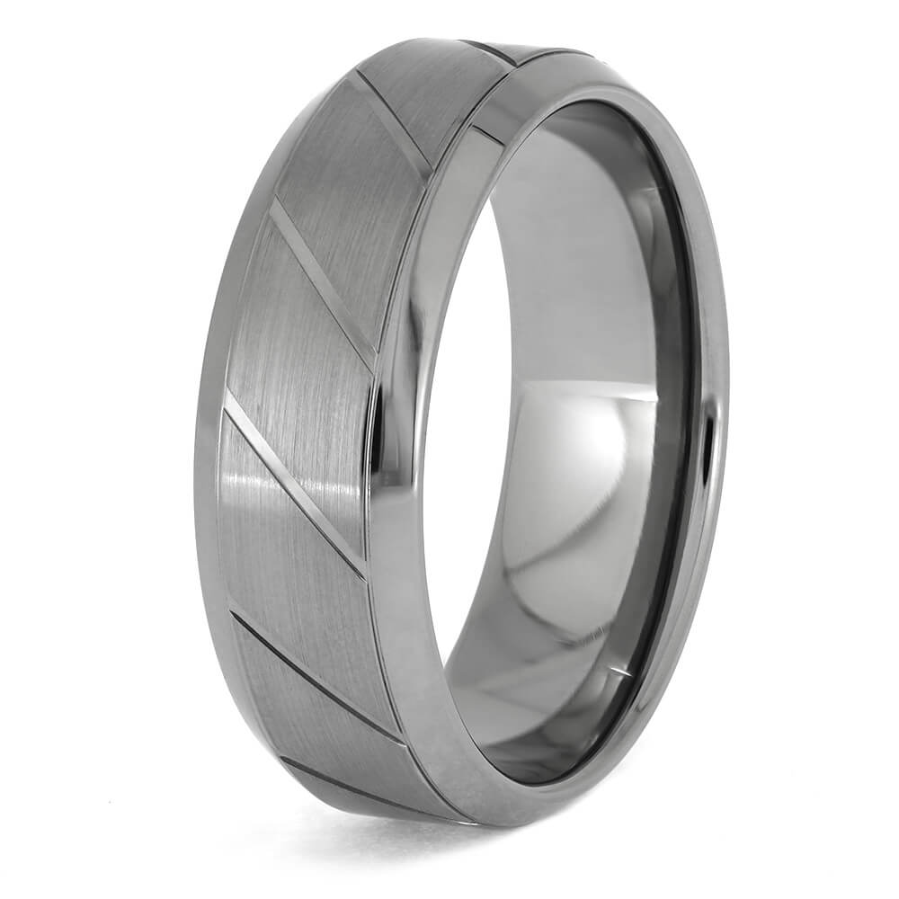 Men's Tungsten Carbide Rifled Wedding shops Band