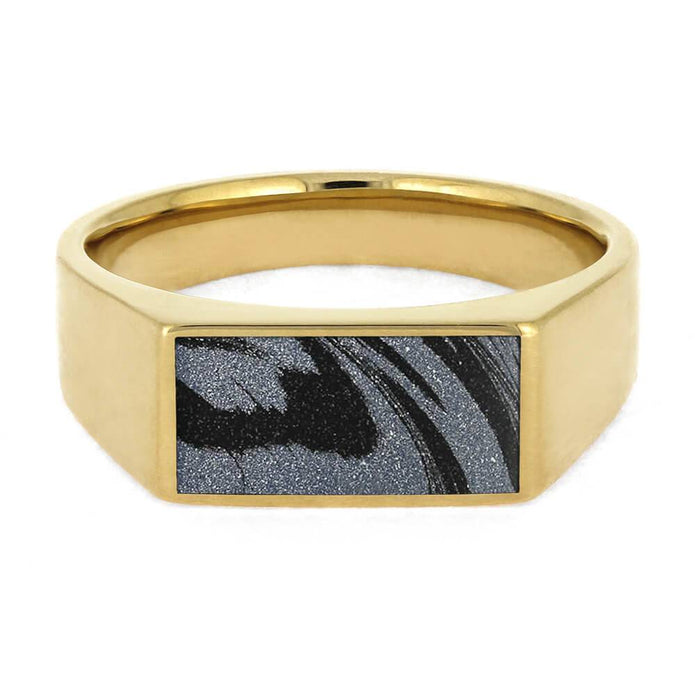 Men's Signet Ring with Mokume Gane Inlay