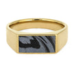 Men's Signet Ring with Mokume Gane Inlay